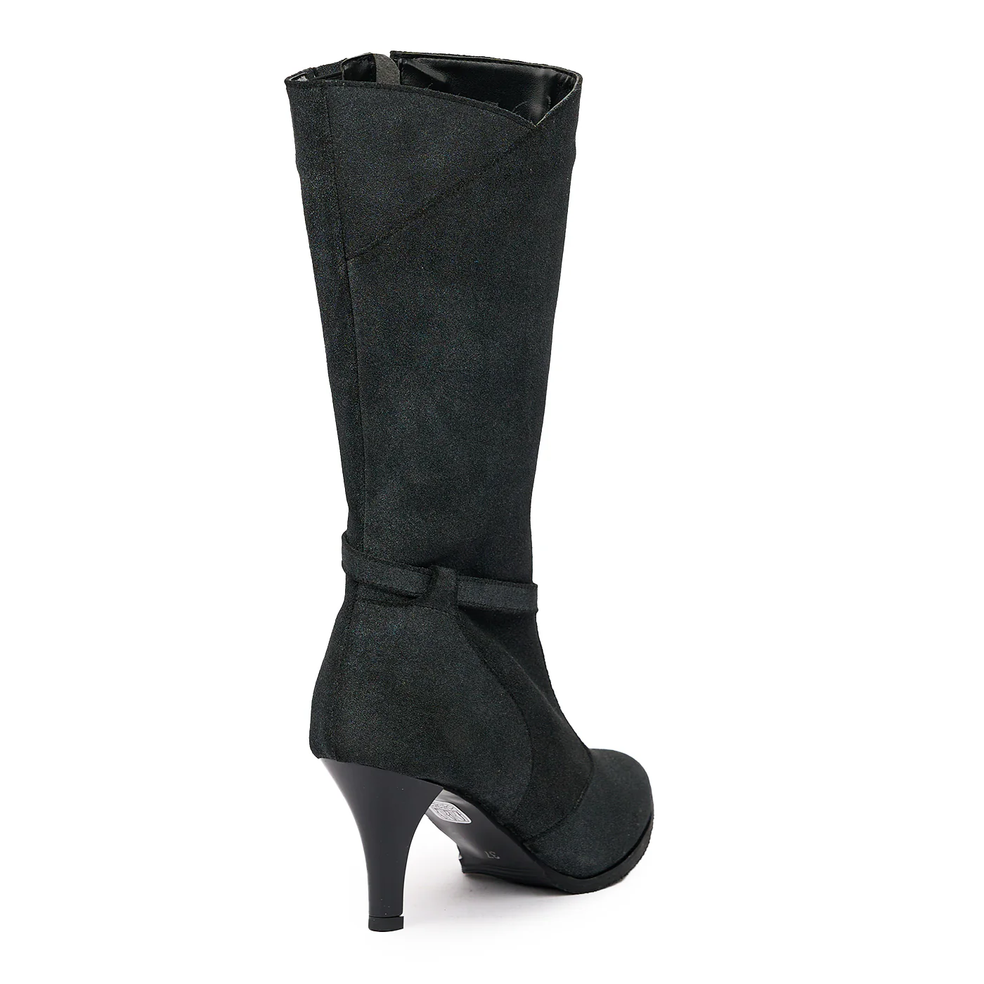 Cizme Lungi cu Toc Patrat de 8 Cm din Piele Naturala Negre 6531 - Image 2