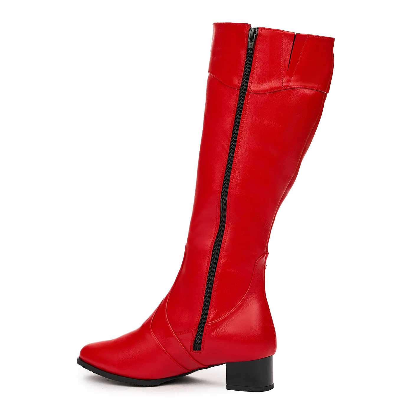 Cizme Lungi Rosii din Piele Naturala 6699 - Image 3