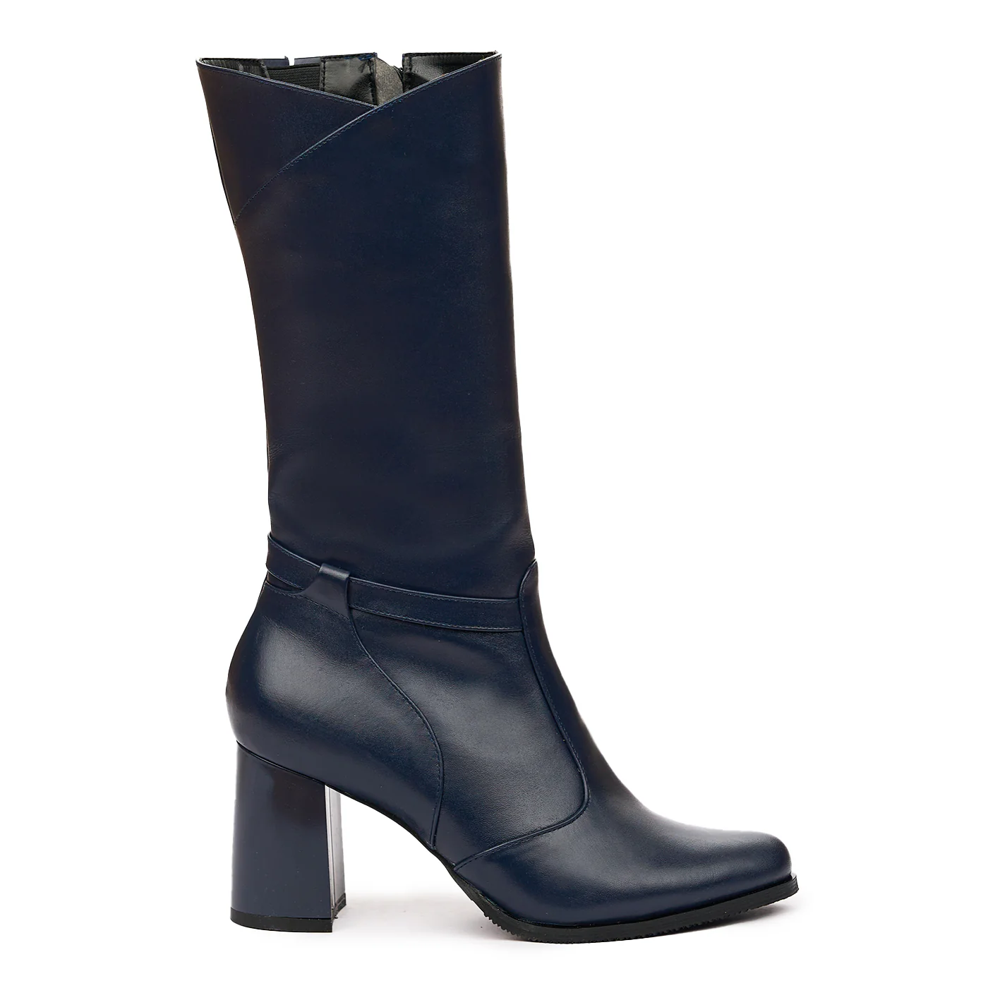 Cizme Piele Bleumarin Toc 8 Cm 6637