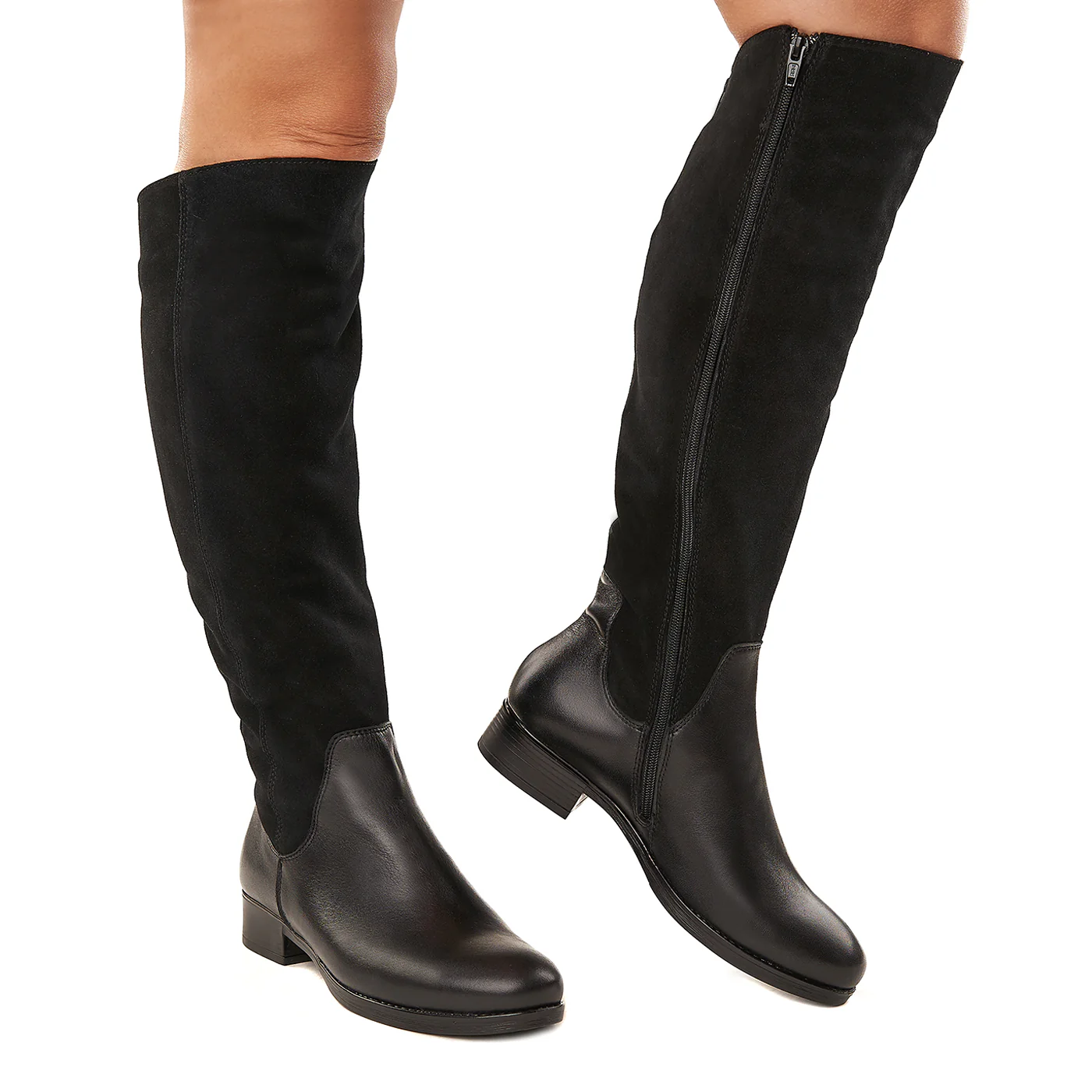 Cizme Piele Lungi cu Toc 3.5 Cm Piele Naturala Negru 3367 - Image 2