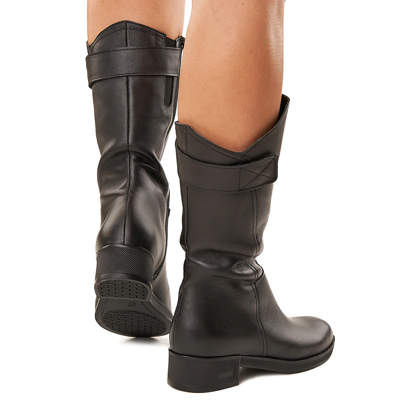 Cizme Piele Naturala cu Toc 4 Cm Culoare Negru 3373 - Image 4