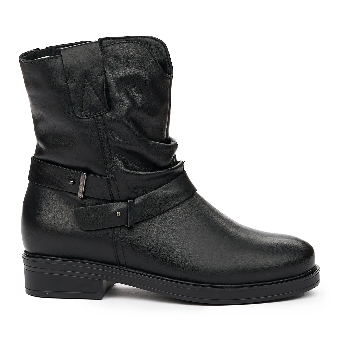 Cizme Scurte Dama Piele Naturala Culoare Negru 8218