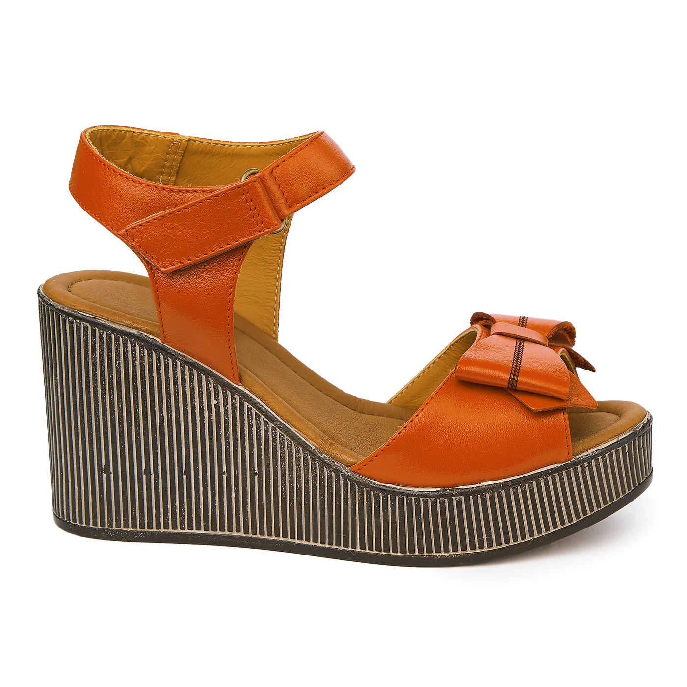 Sandale dama din piele rosie cu platforma 2367