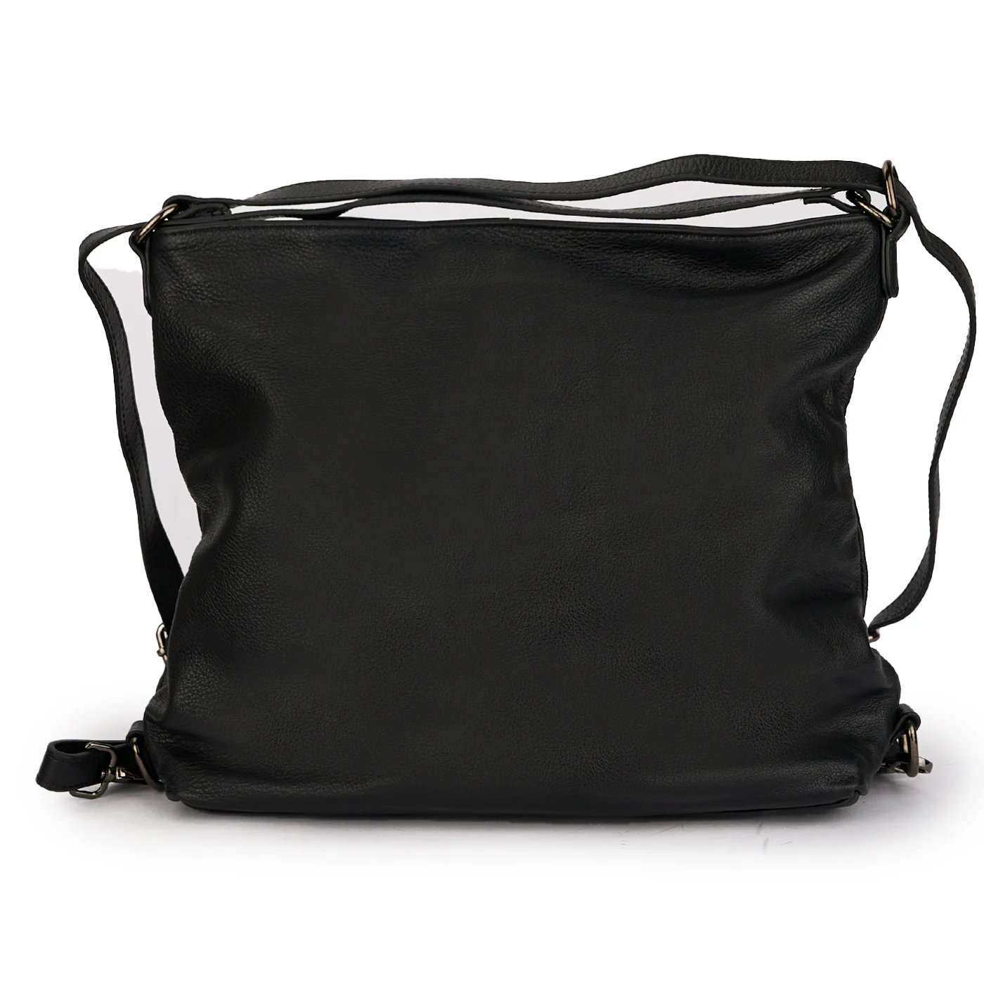 Geanta 2 în 1 dama din piele naturala neagra 21566