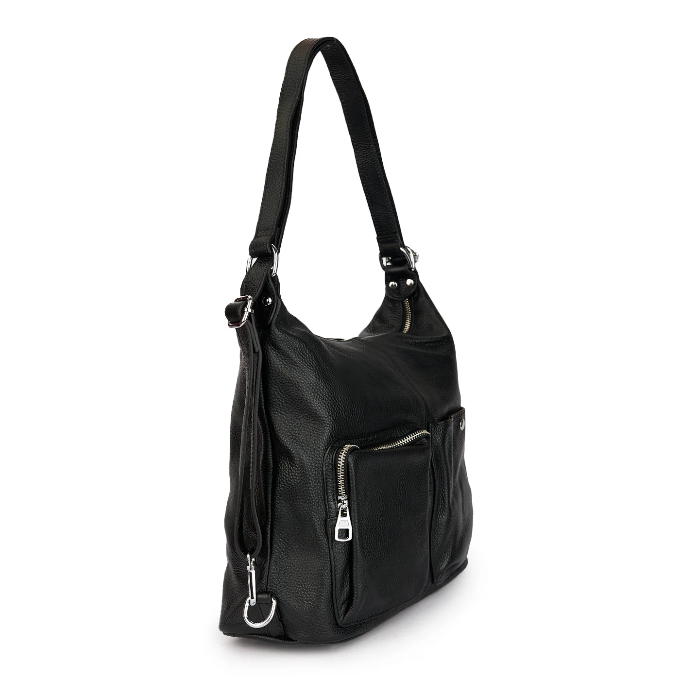 Geanta dama 2in1 din piele naturala neagra 21199 - Image 2