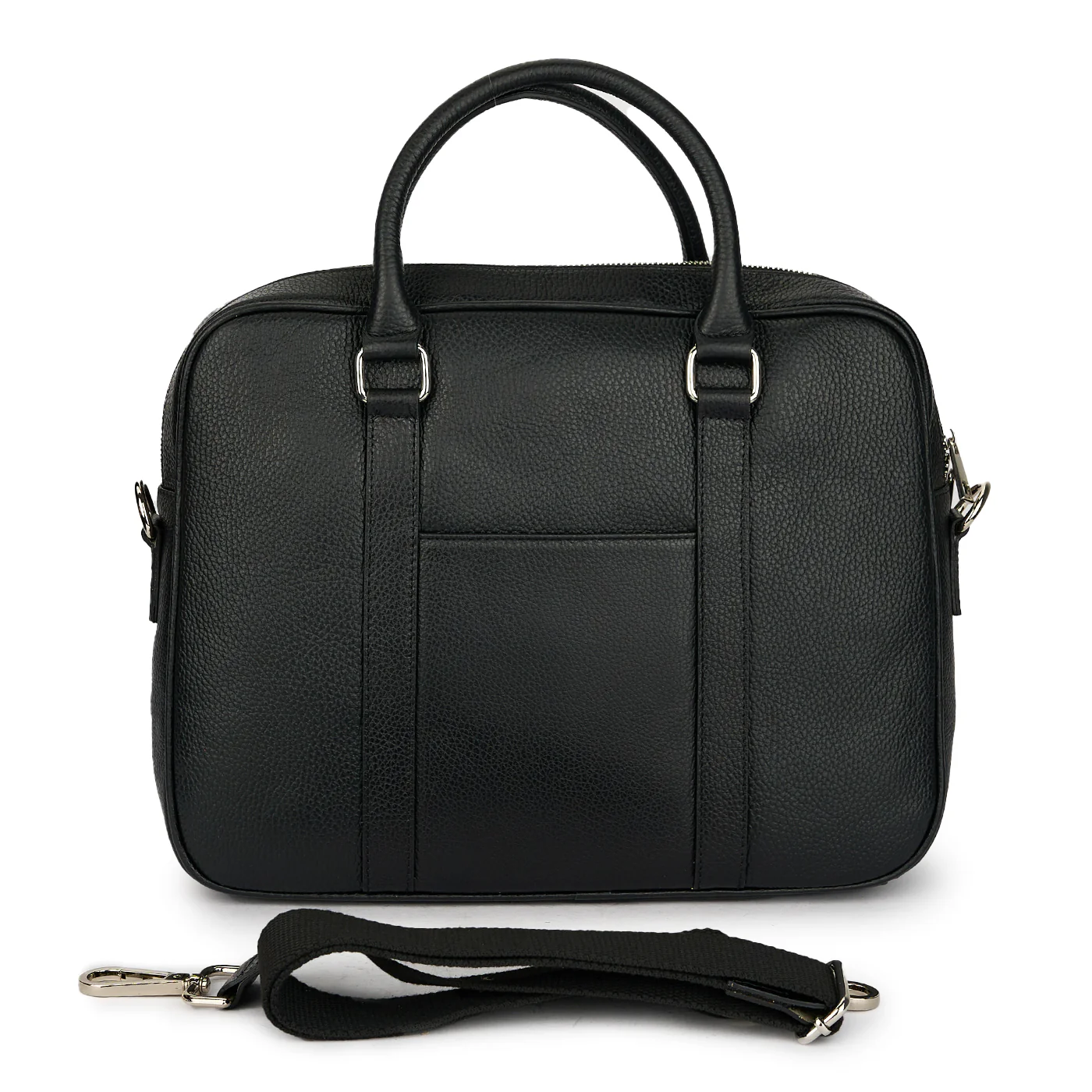 Geanta laptop din piele naturala neagra 21137