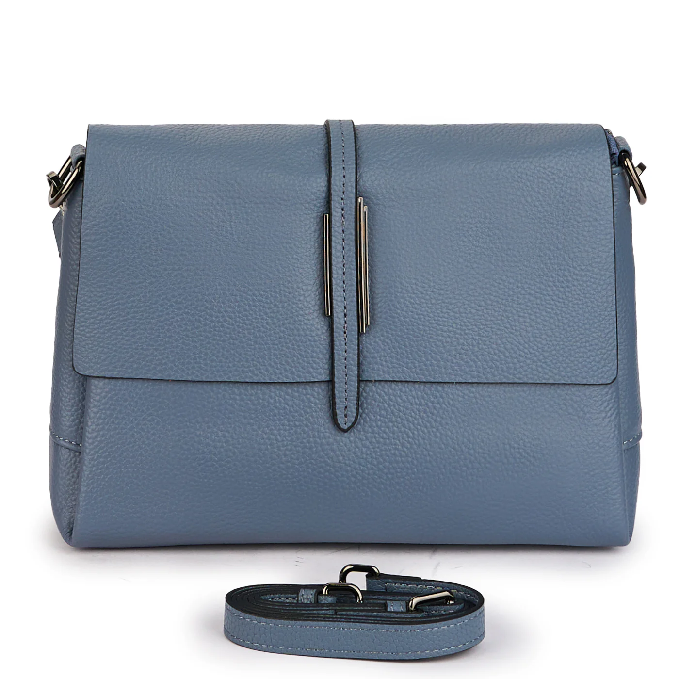 Geanta dama din piele naturala bleu 21340
