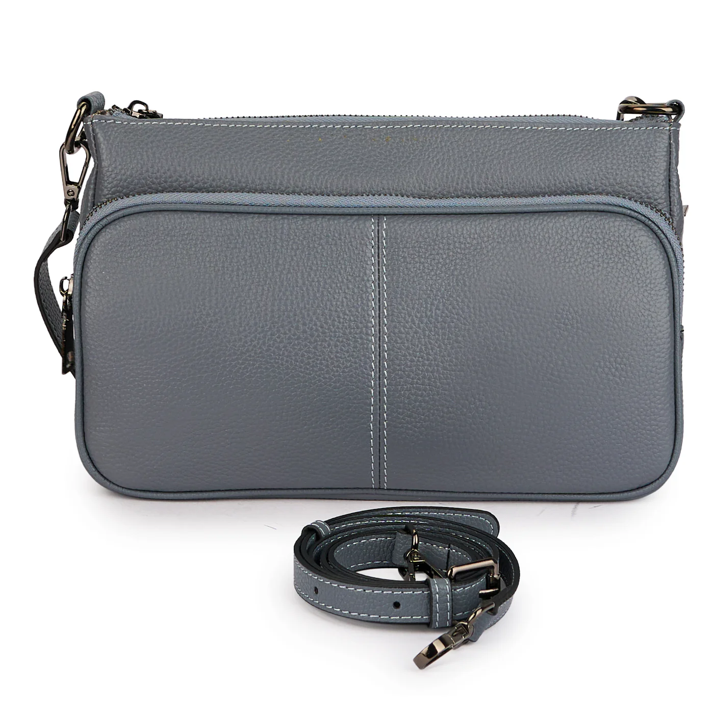 Geanta dama din piele naturala bleu 21403