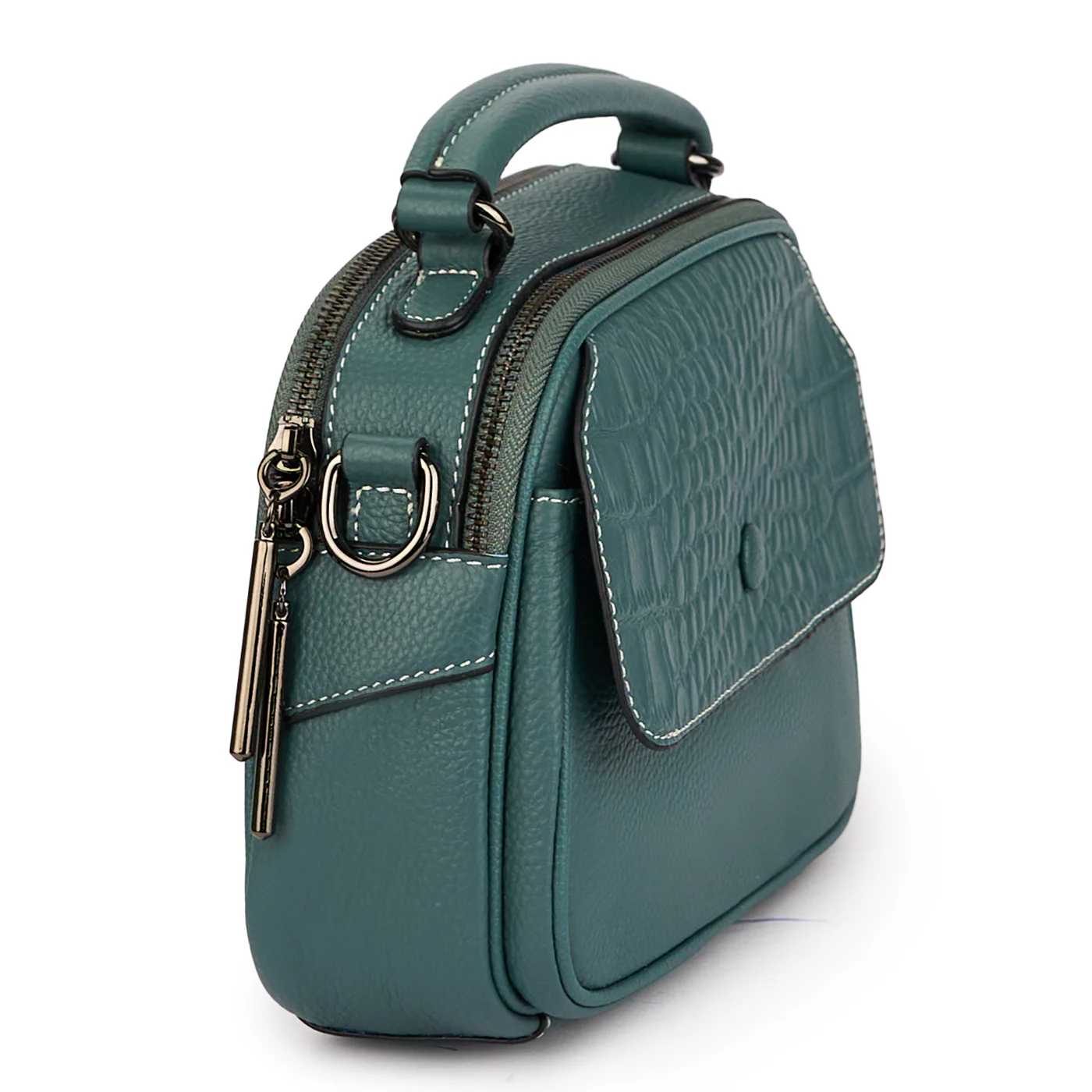 Geanta dama din piele naturala bleu 21438 - Image 2