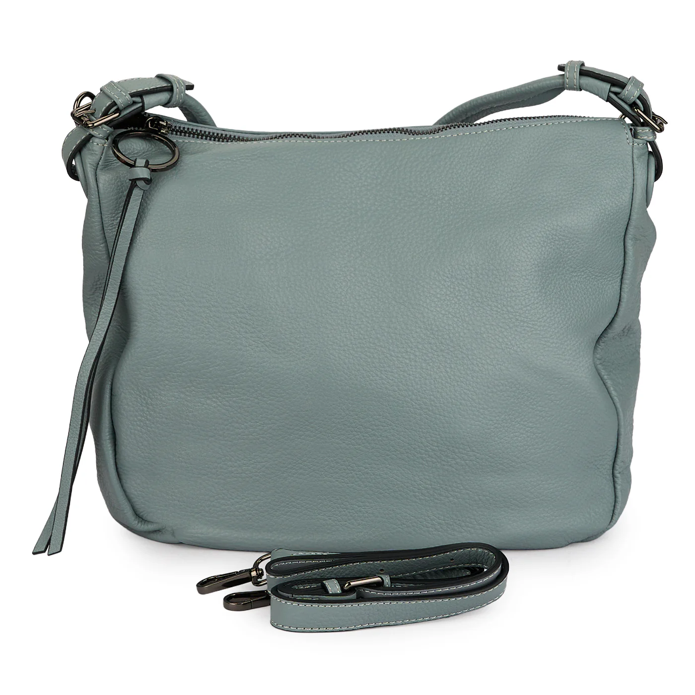 Geanta dama din piele naturala bleu 21578