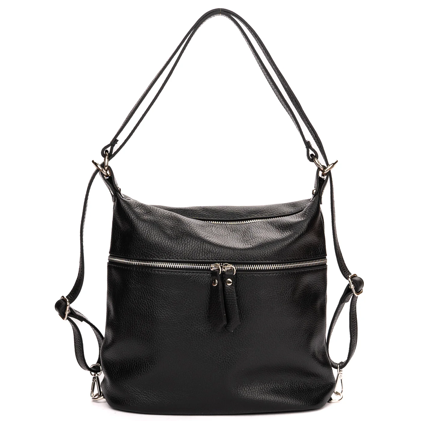 Geanta dama din piele naturala neagra 11399