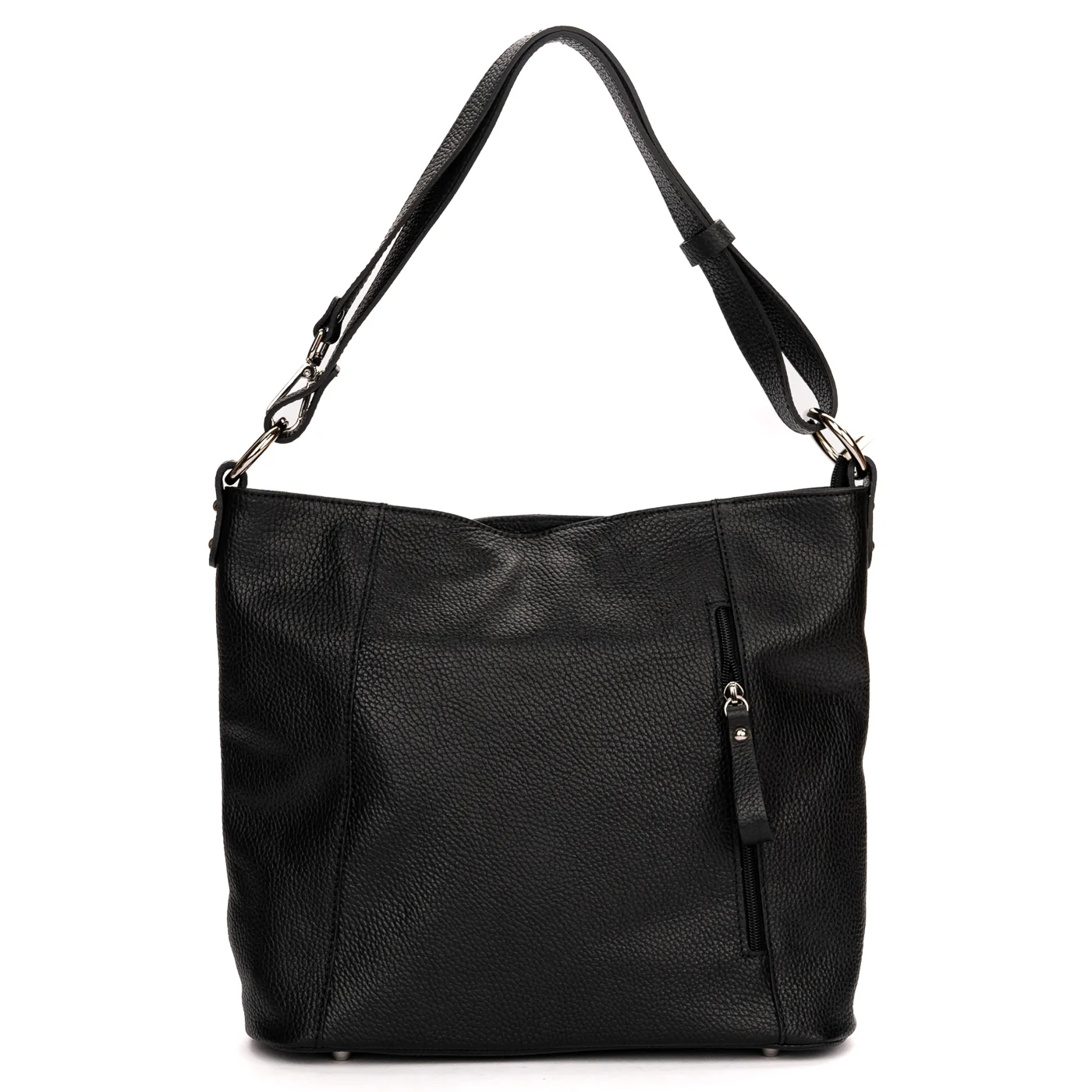 Geanta dama din piele naturala neagra 11348