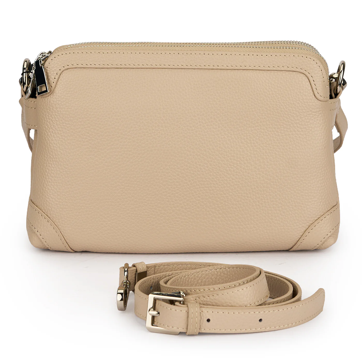 Geanta dama din piele naturala crem 21643