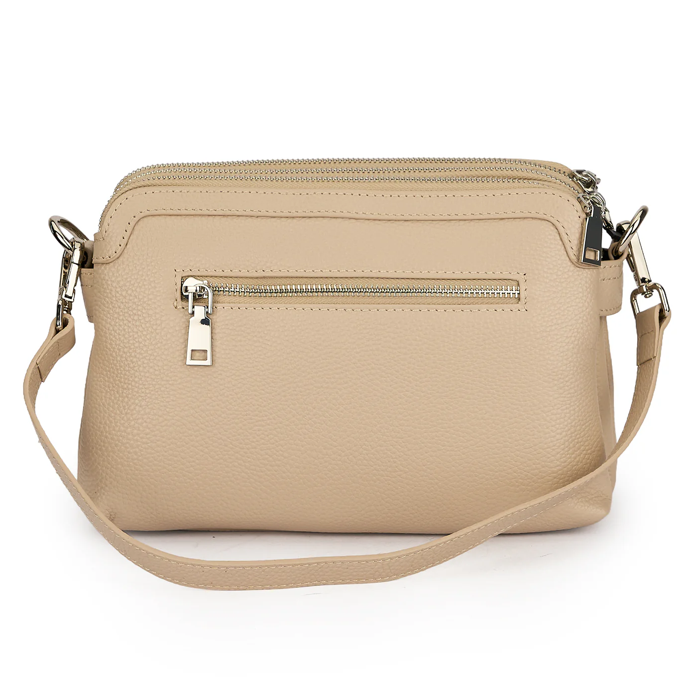 Geanta dama din piele naturala crem 21643 - Image 3