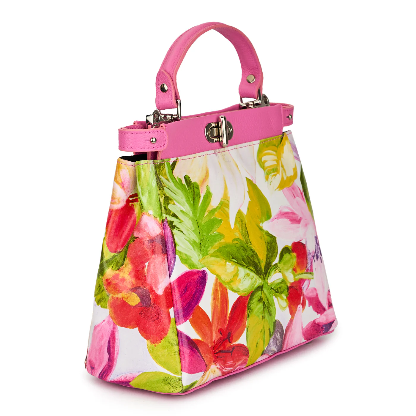 Geanta dama din piele naturala cu impremeu floral 21121 - Image 3