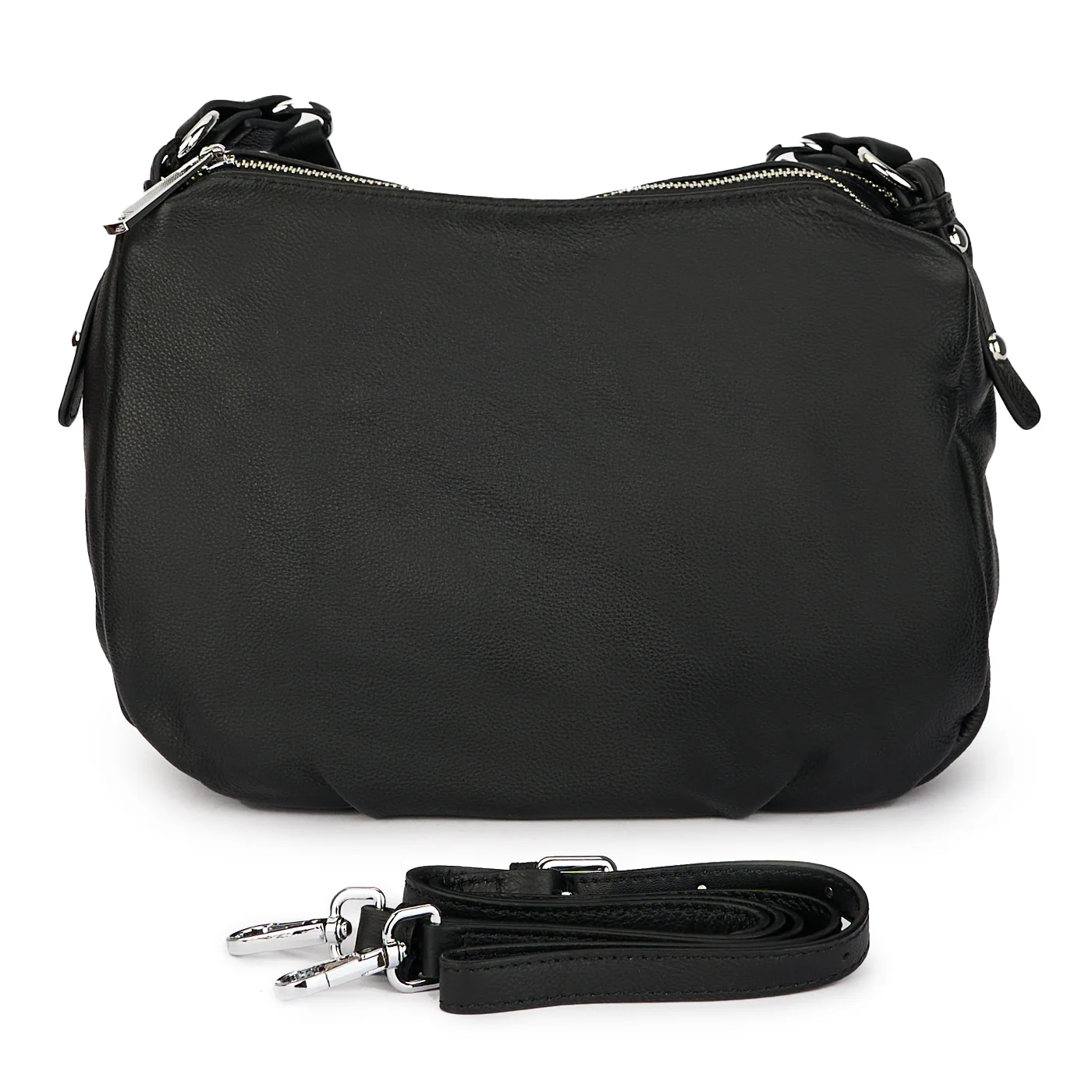 Geanta dama din piele naturala neagra 21164