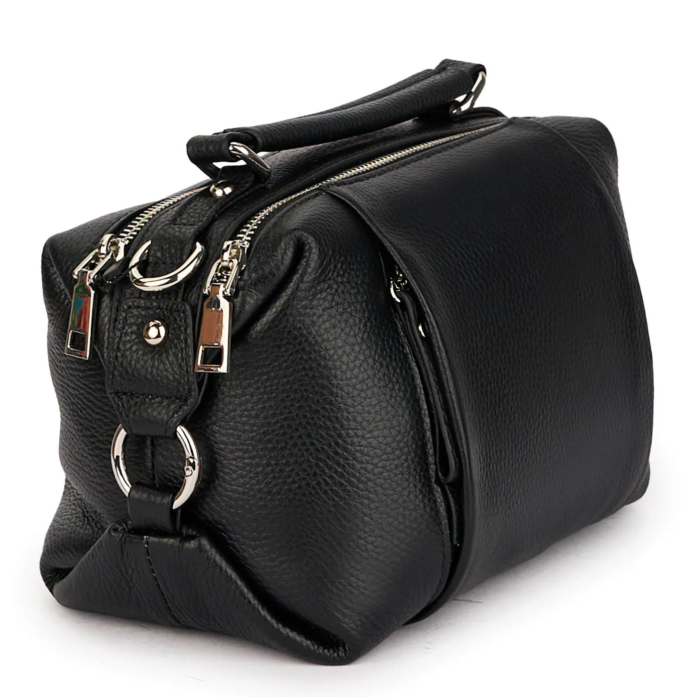 Geanta dama din piele naturala neagra 21411 - Image 2