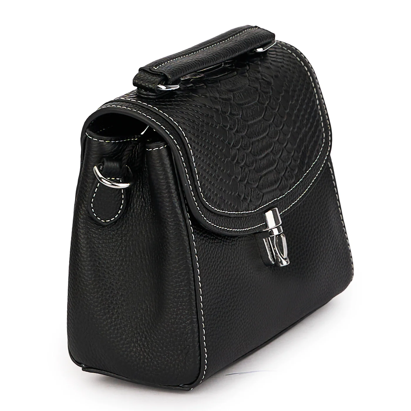 Geanta dama din piele naturala neagra 21424 - Image 2