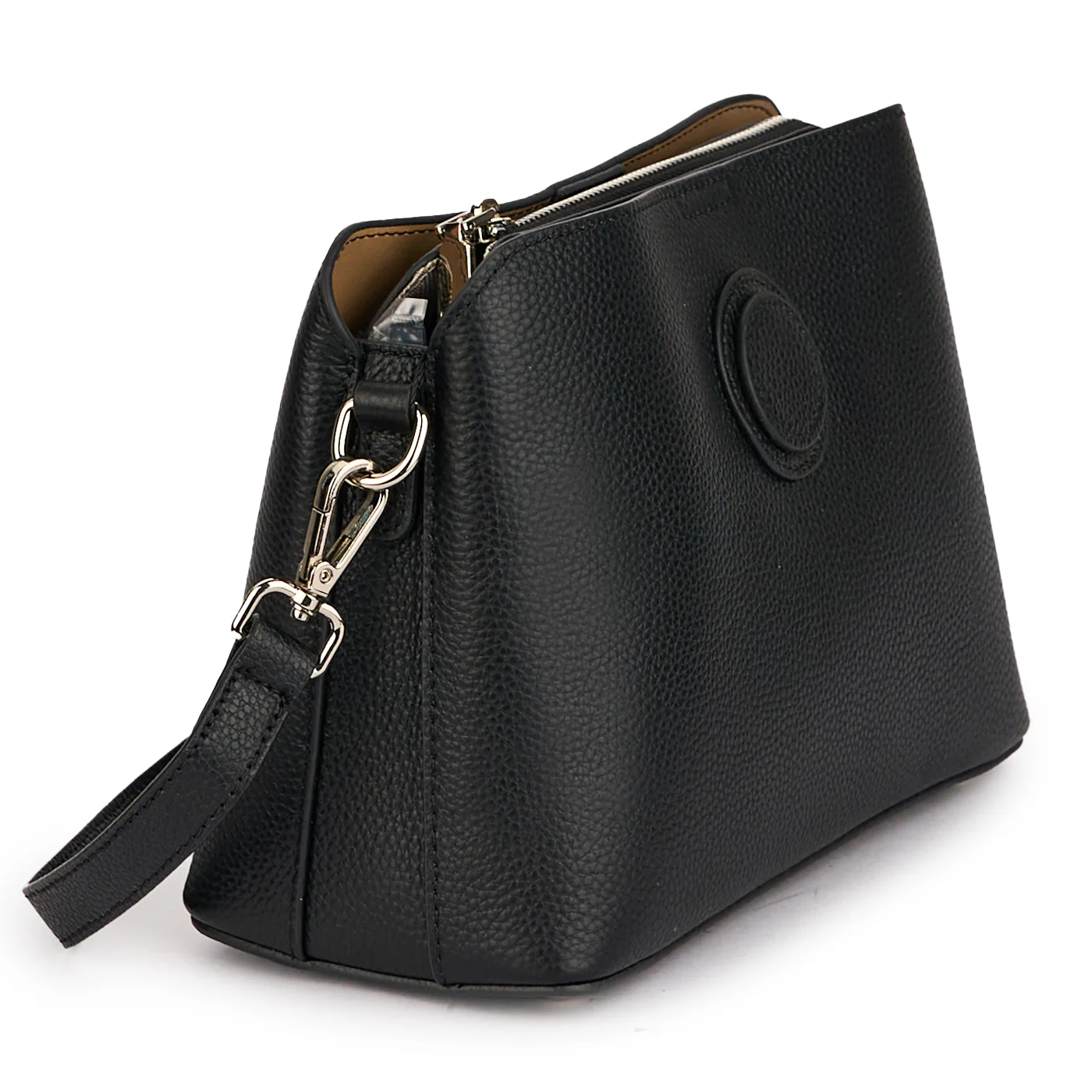 Geanta dama din piele naturala neagra 21497 - Image 2