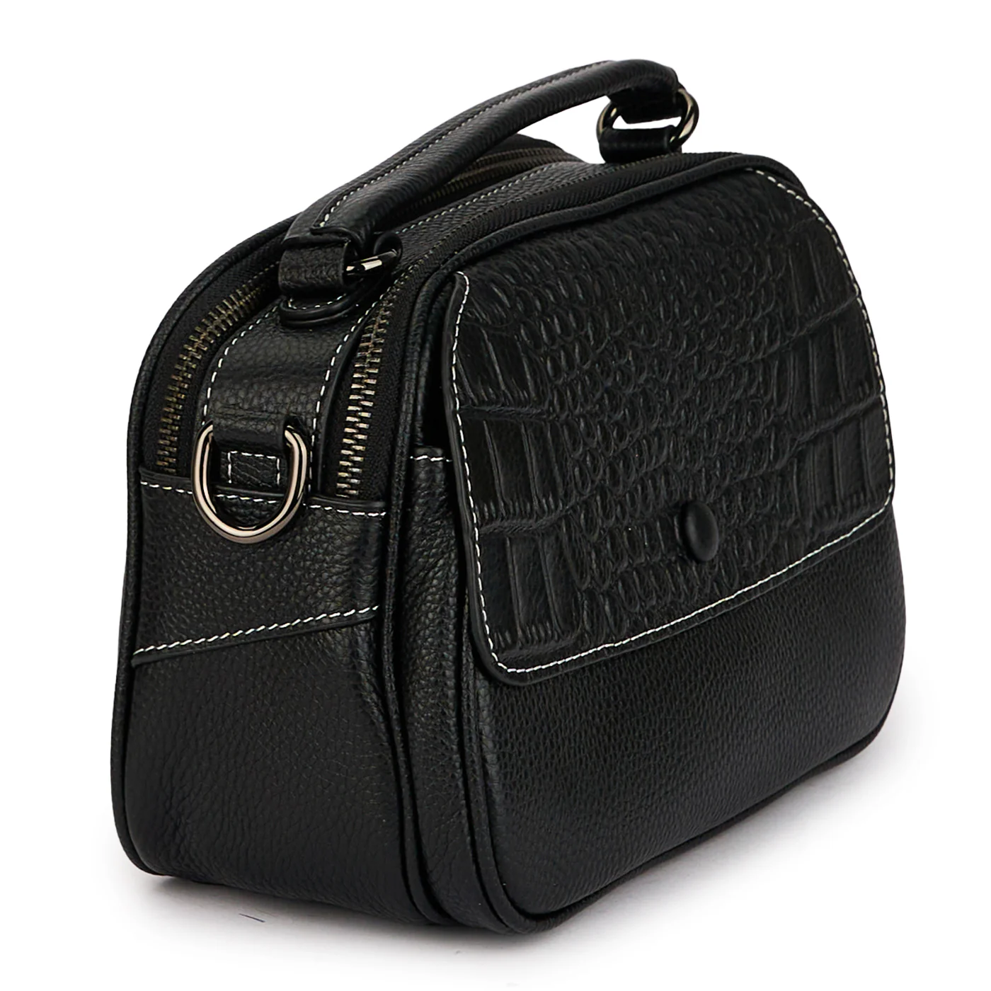 Geanta dama din piele naturala neagra 21554 - Image 2