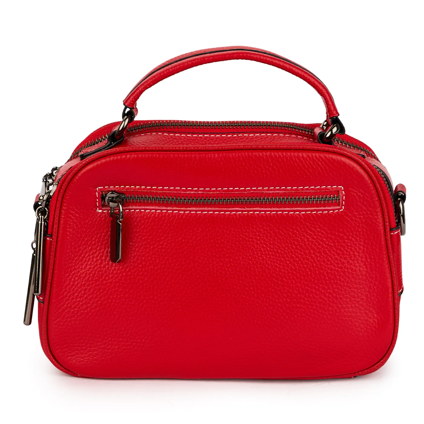 Geanta dama din piele naturala rosie 21437 - Image 3