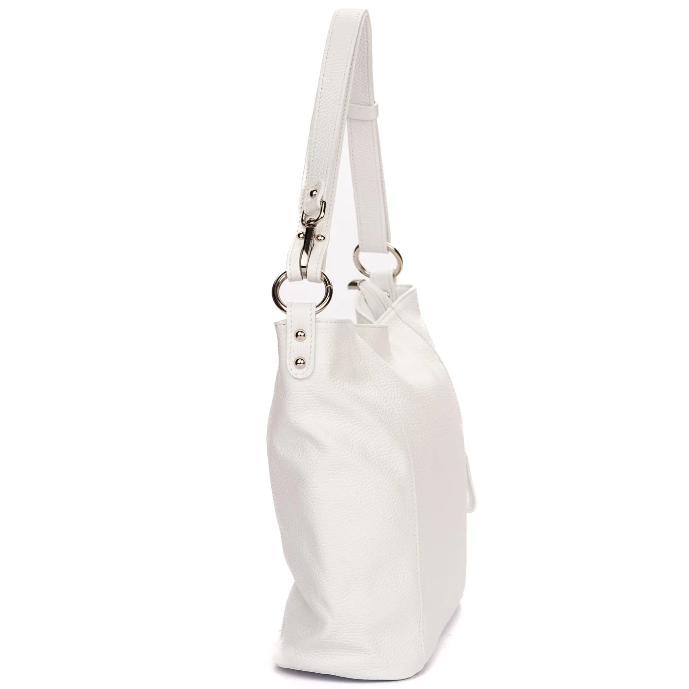 Geanta dama din piele naturala alba 11350 - Image 2