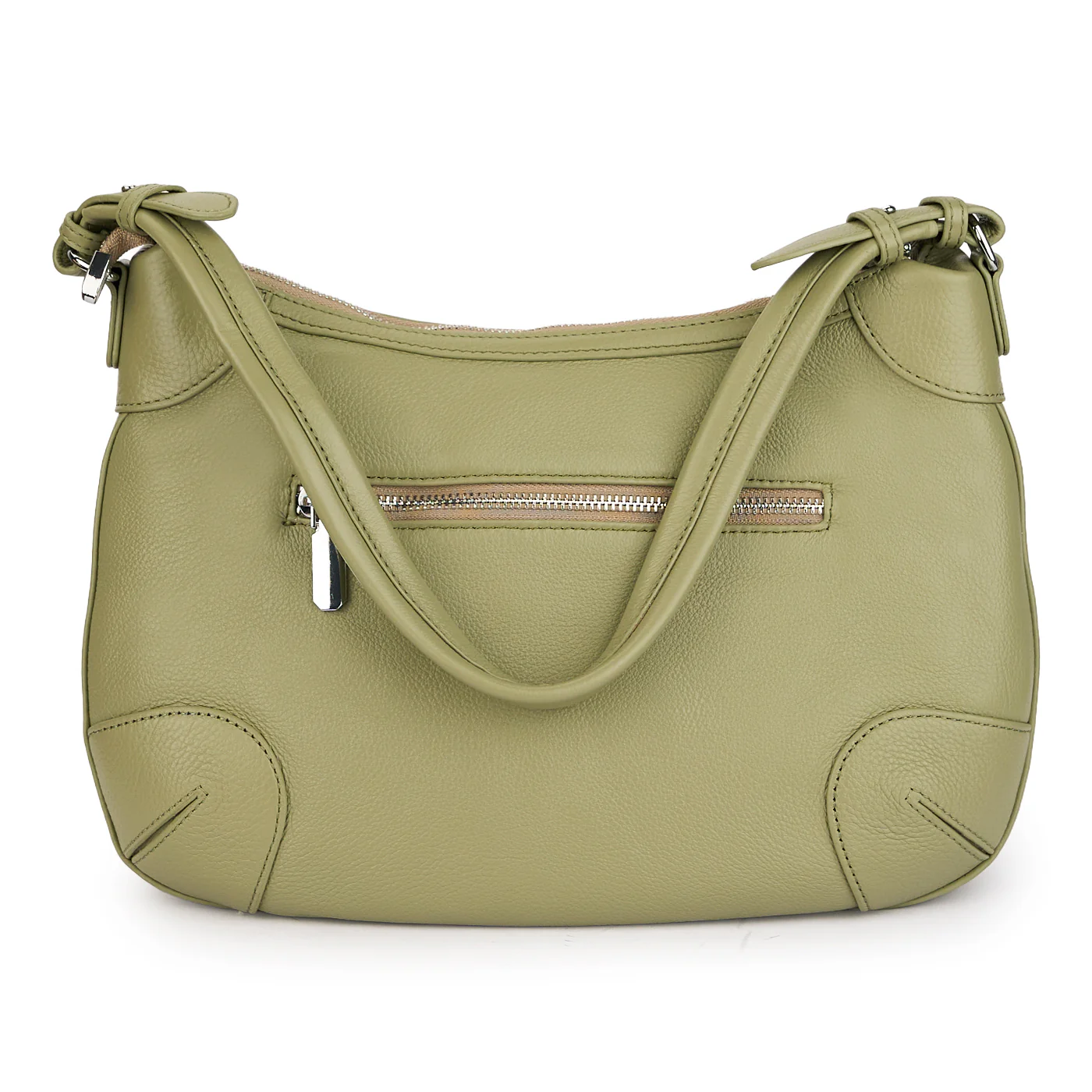 Geanta dama din piele naturala verde 21263 - Image 3