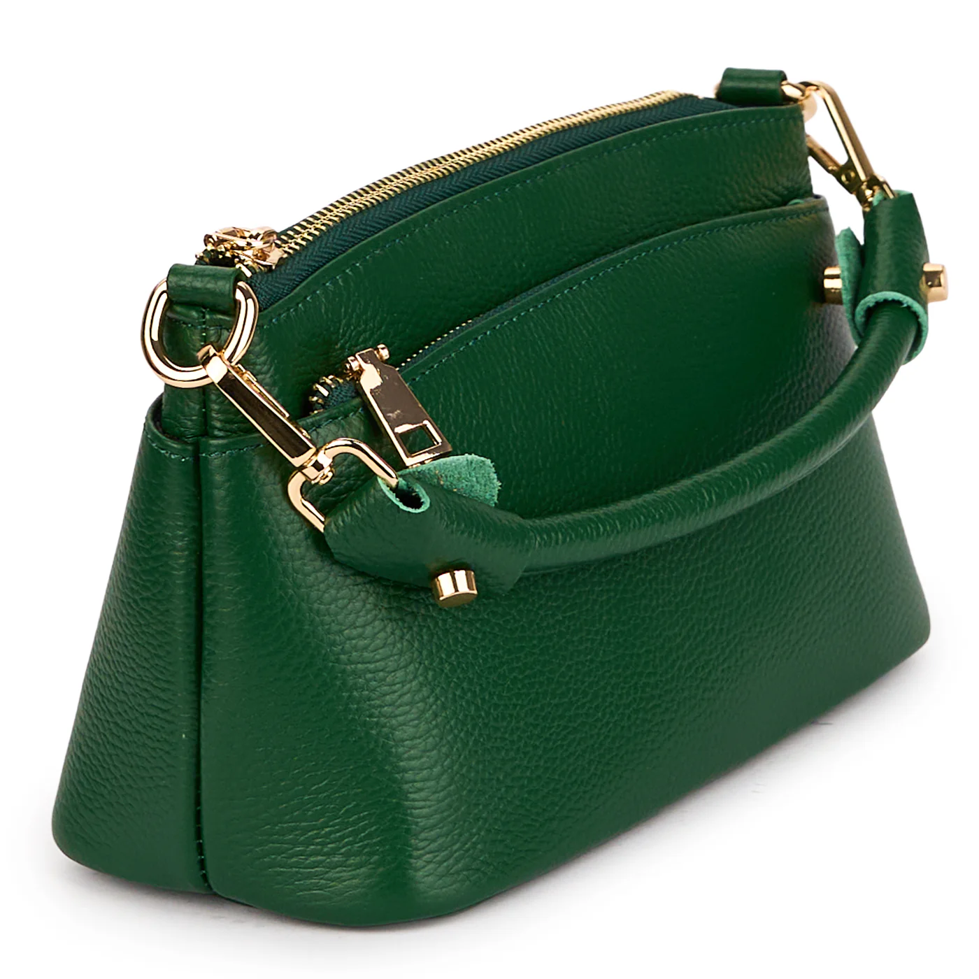 Geanta dama din piele naturala verde 21401 - Image 2