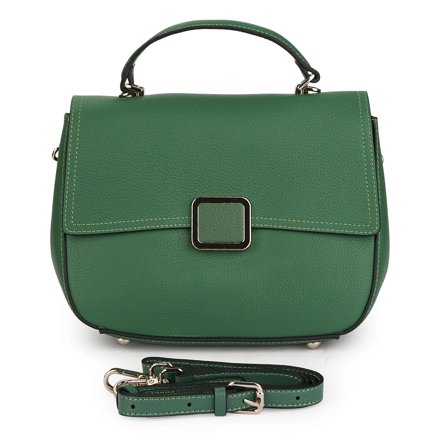 Geanta dama din piele naturala verde 21472