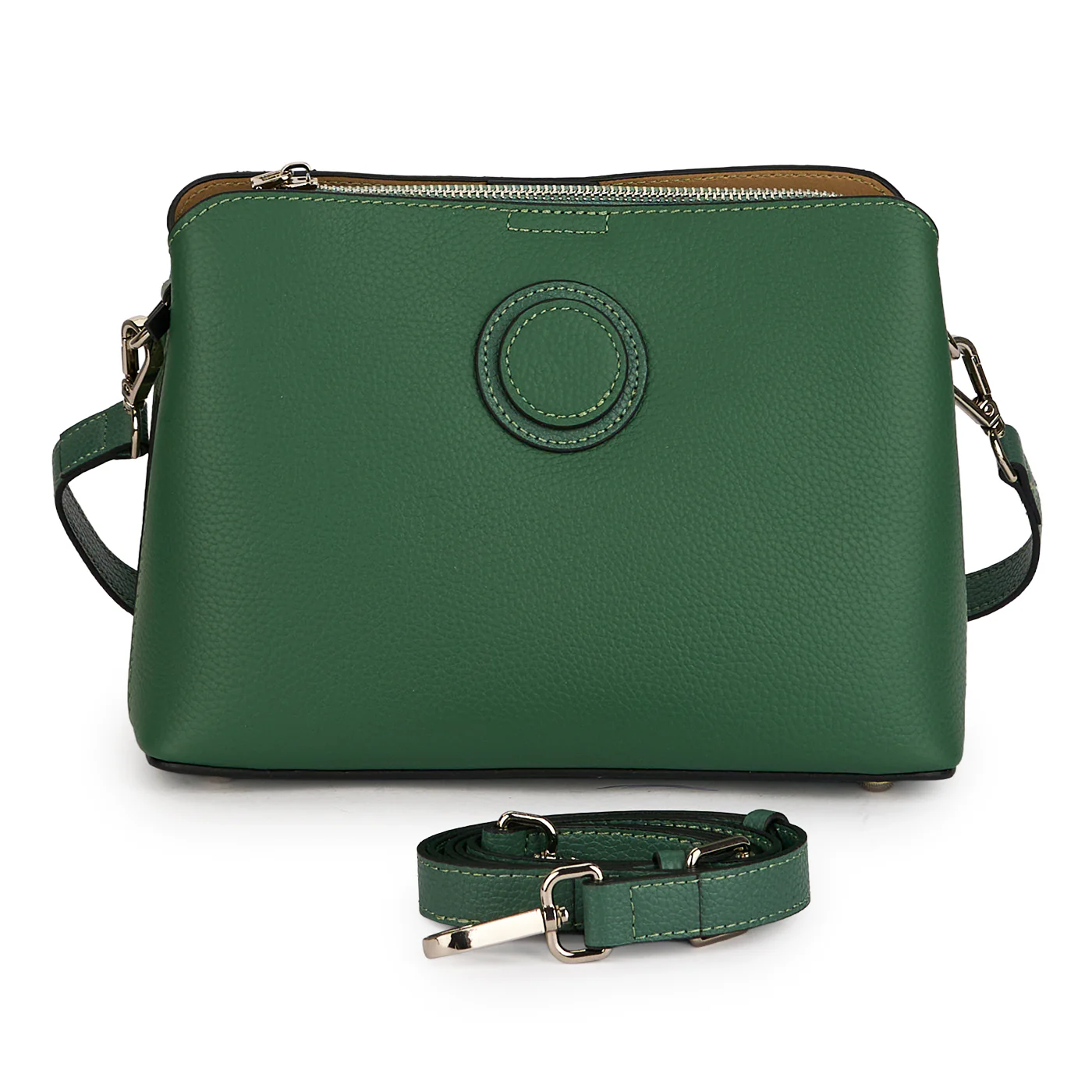 Geanta dama din piele naturala verde 21528