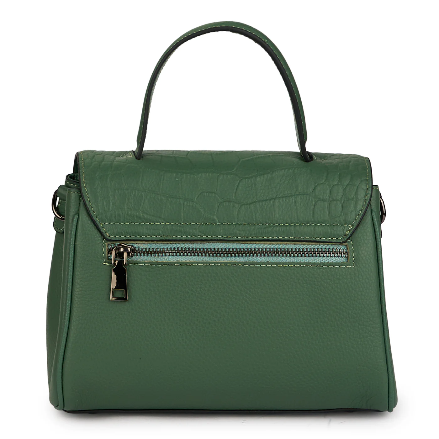 Geanta dama din piele naturala verde 21556 - Image 3