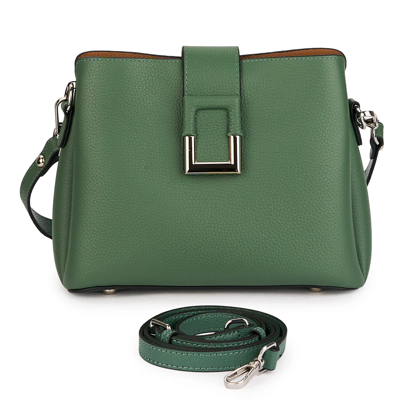 Geanta dama din piele naturala verde 21583