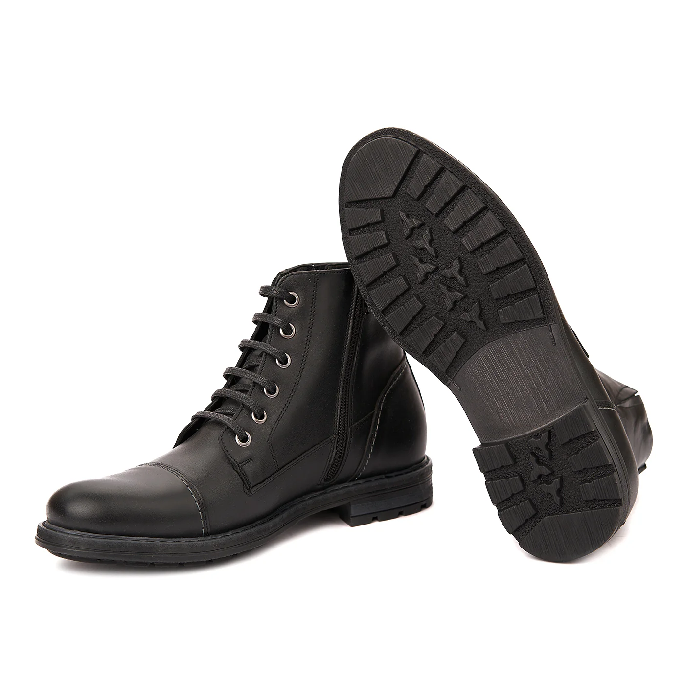 Ghete Barbatesti de Iarna din Piele Naturala Neagra 1095 - Image 2