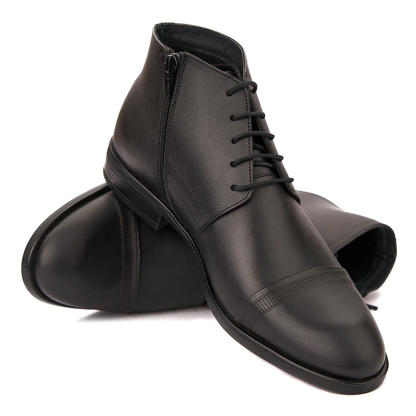 Ghete Barbatesti Negre din Piele Naturala 1087 - Image 4