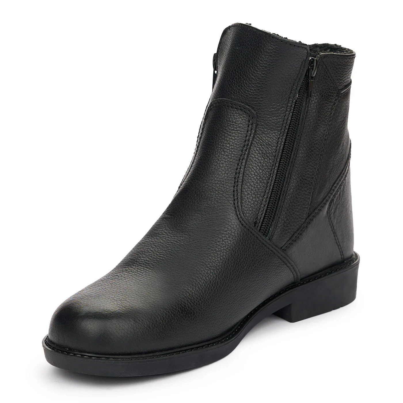 Ghete barbati din piele naturala neagra 7408 - Image 3