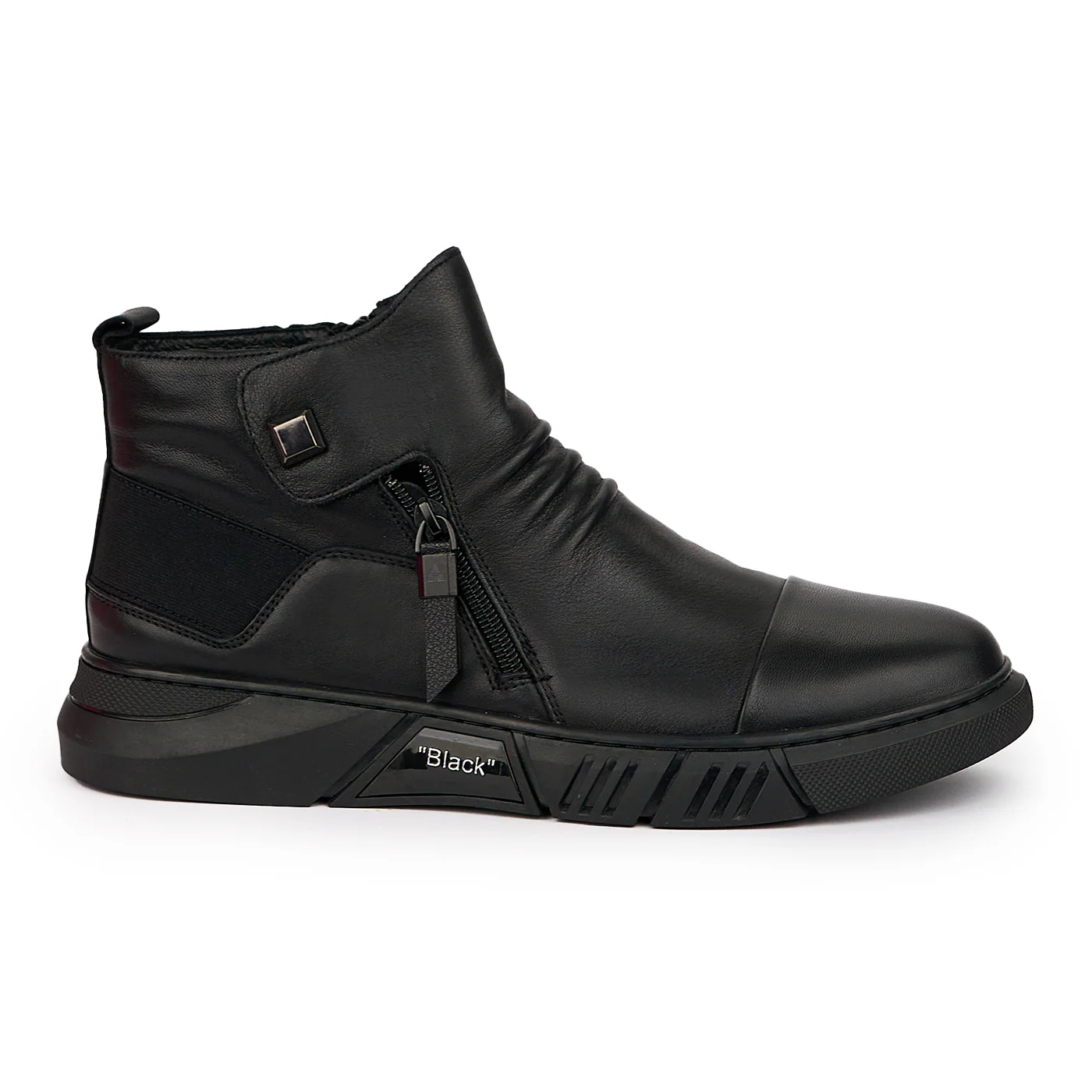 Ghete barbati din piele naturala neagra 7547