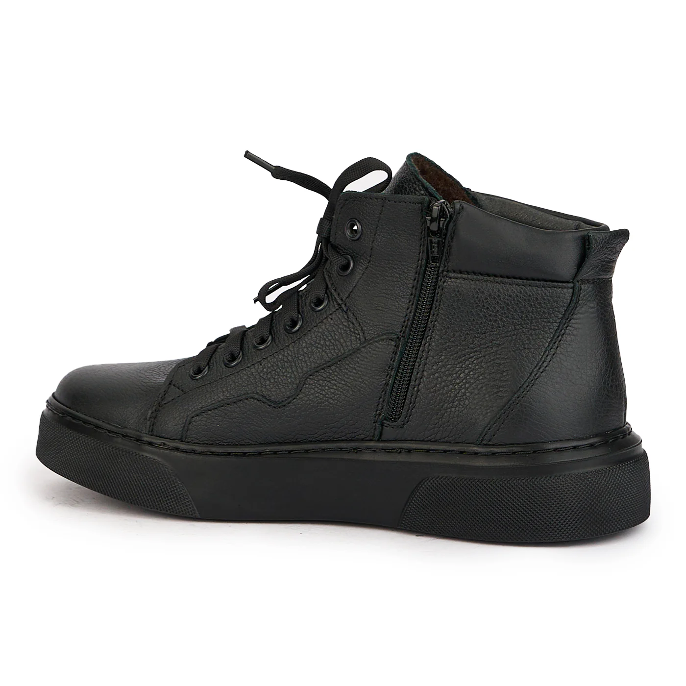 Ghete barbati din piele naturala neagra 7808 - Image 2