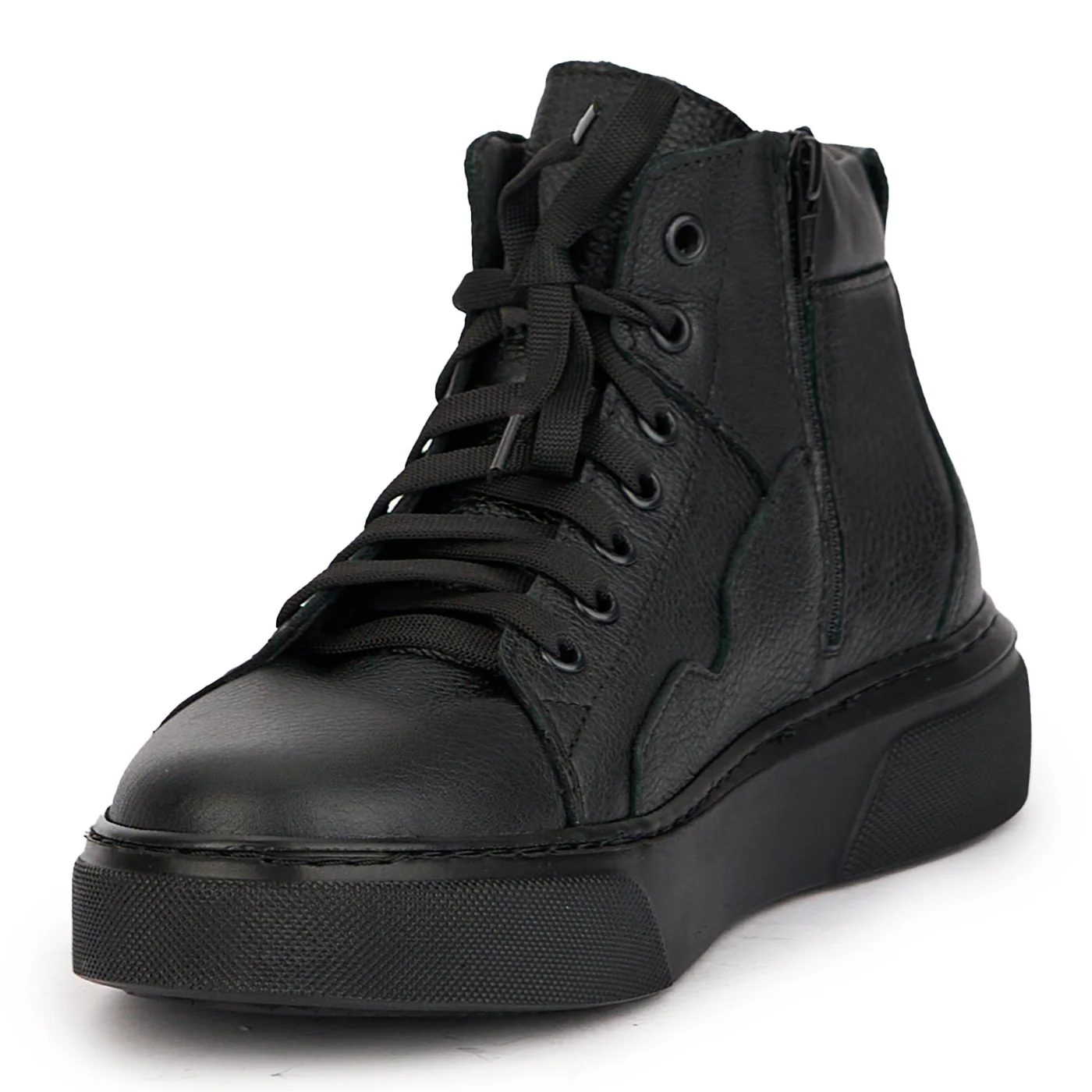Ghete barbati din piele naturala neagra 7808 - Image 3