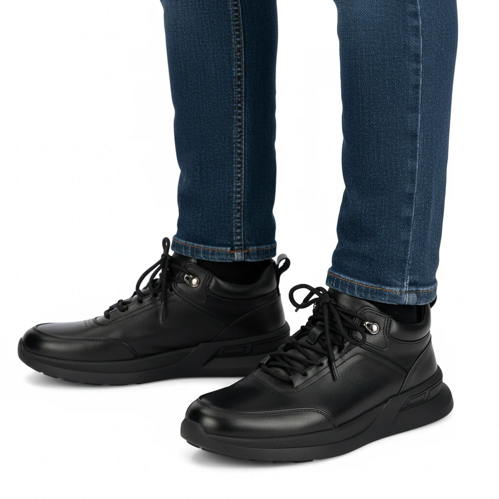 Ghete barbati din piele naturala neagra 7955