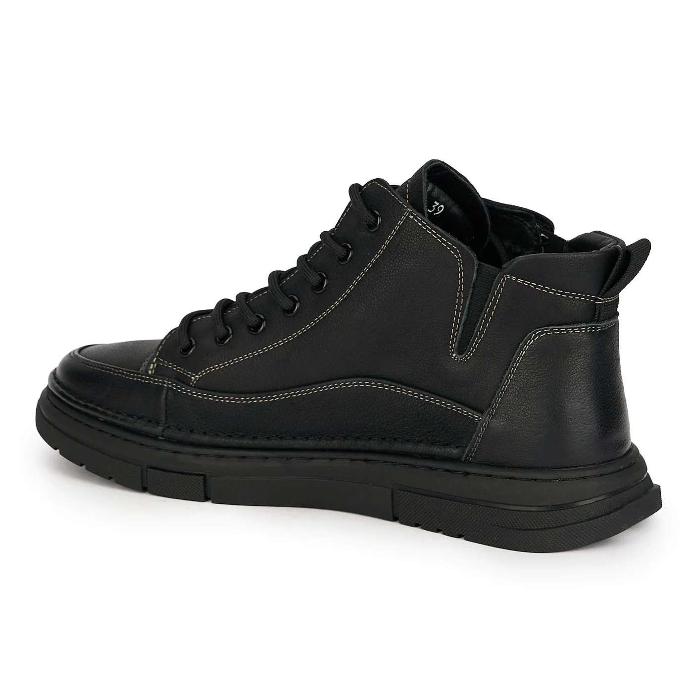 Ghete barbati din piele naturala neagra 7964 - Image 2