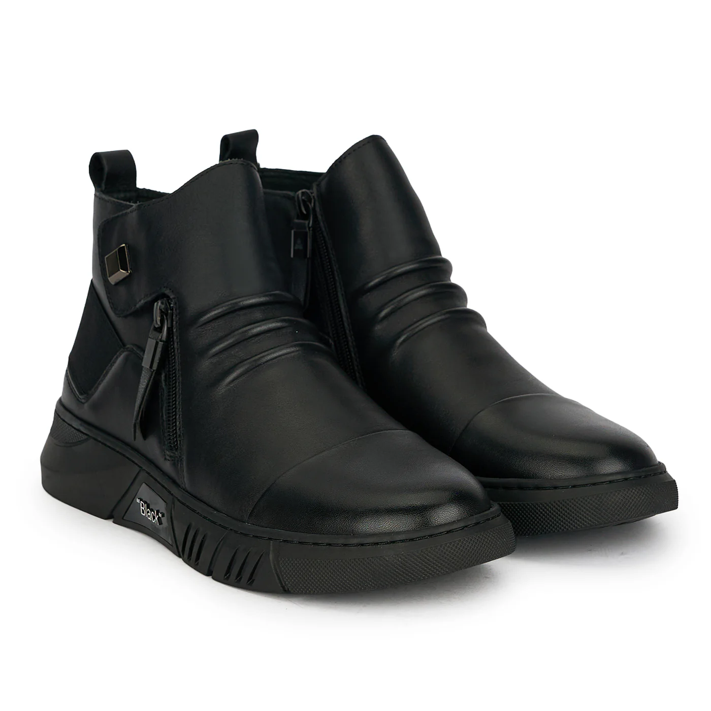 Ghete barbati din piele naturala neagra 7989 - Image 4