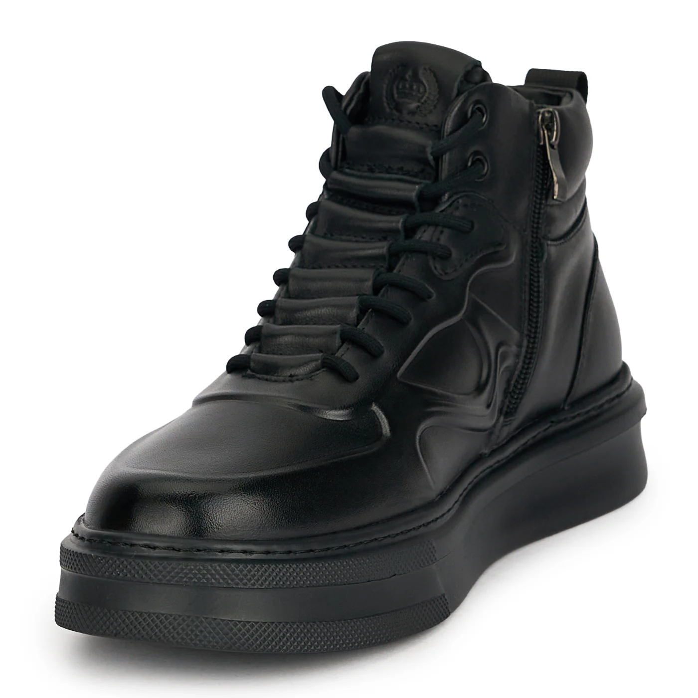 Ghete barbati din piele naturala neagra 7992 - Image 3