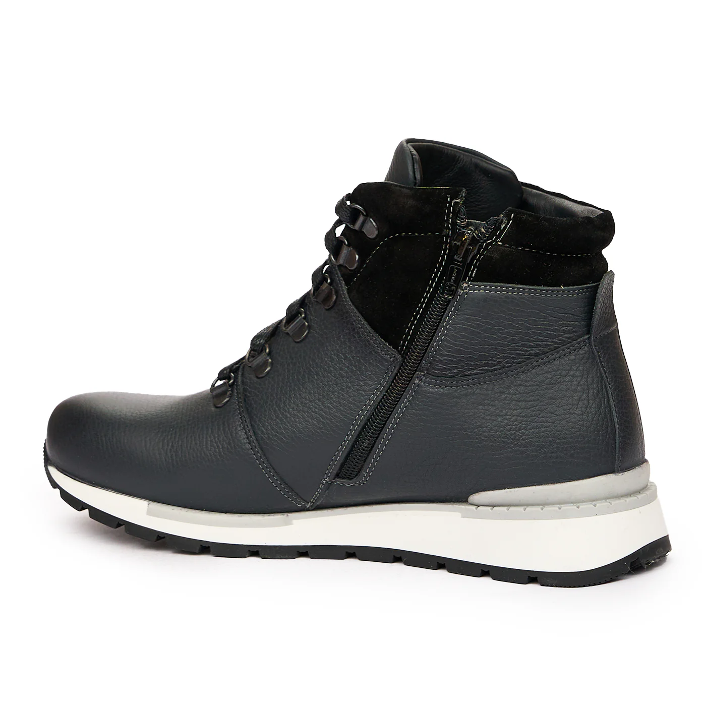Ghete Barbati Gri din Piele Naturala 7193 - Image 3
