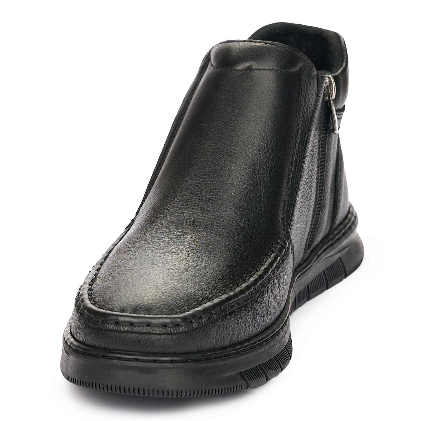 Ghete Barbati Negre Piele Naturala cu Fermoar 7343 - Image 3