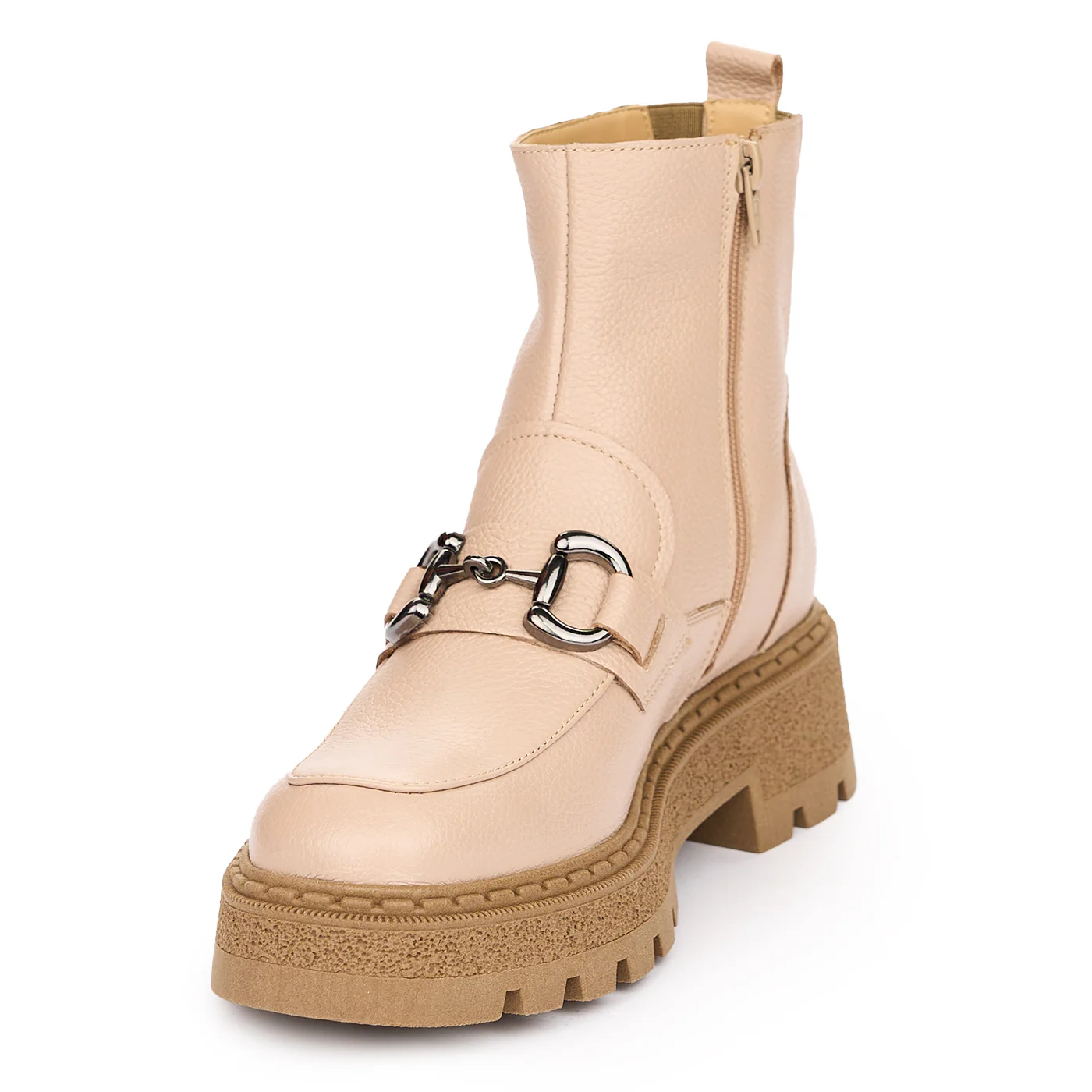 Ghete Bej Dama Piele Naturala Casual 12029 - Image 3