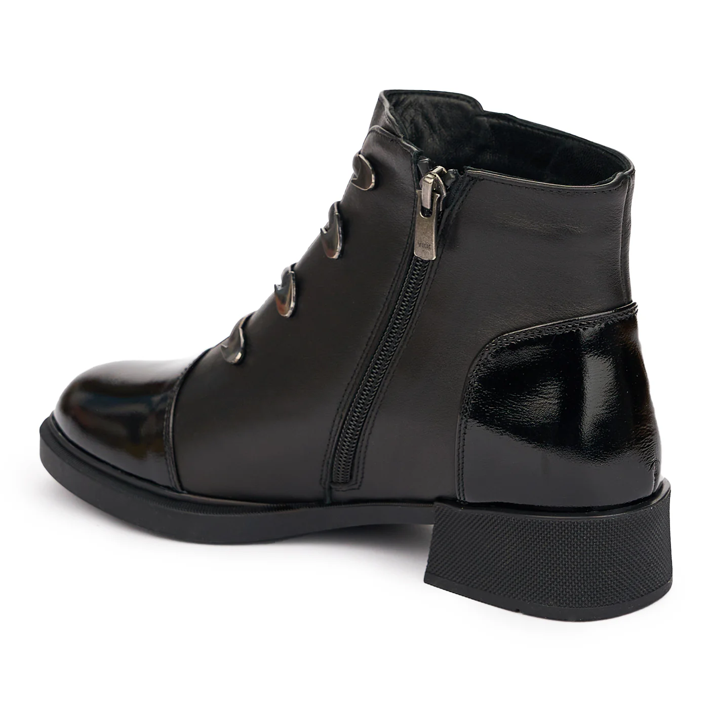 Ghete Blana Dama din Piele Naturala Casual Negre 12142 - Image 2