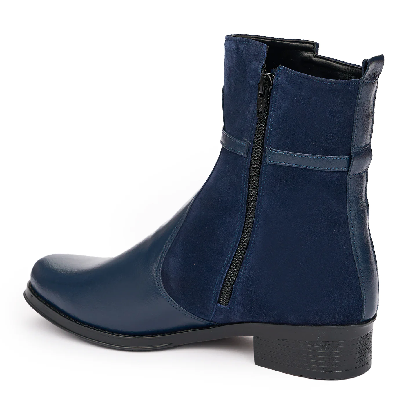 Ghete Bleumarin Dama Casual din Piele Naturala Toc 3.5 Cm 10606 - Image 2