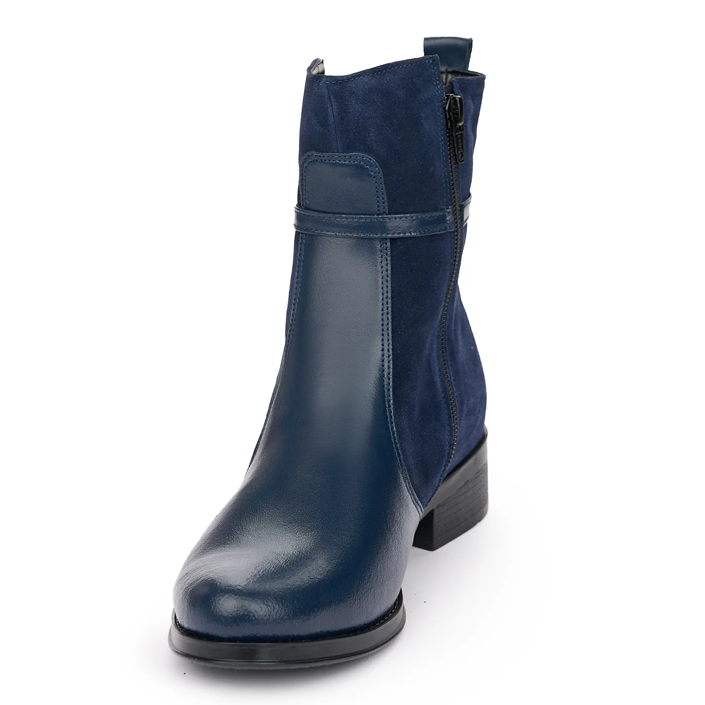 Ghete Bleumarin Dama Casual din Piele Naturala Toc 3.5 Cm 10606 - Image 3