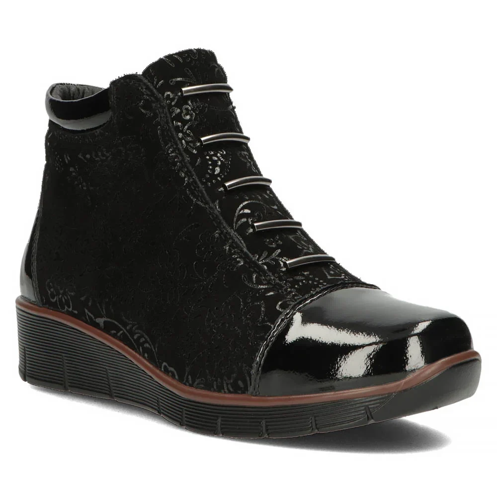 Ghete casual dama din piele naturala neagra 14523 - Image 8