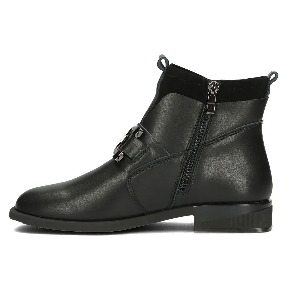 Ghete casual dama din piele naturala neagra 14529 - Image 3